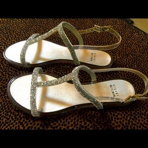 NWT Great Stuart Weitzman glitter jelly sandals!